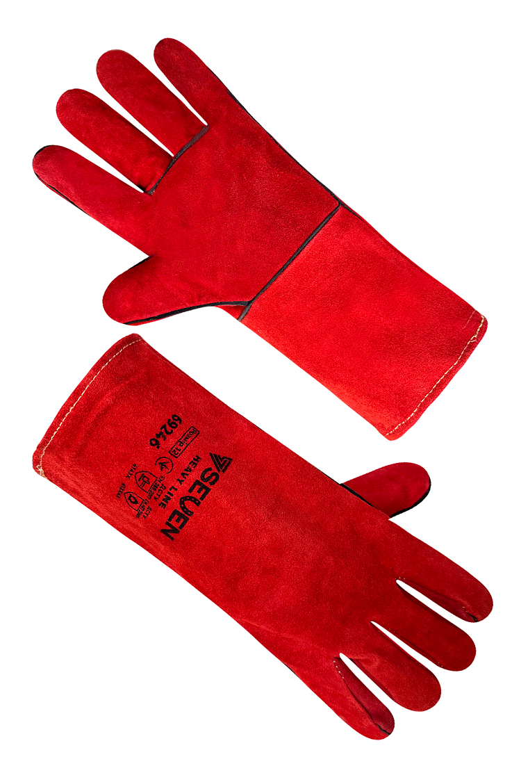 Рукавиця Крага на підкладці червона довга SEVEN KEVLAR 69246